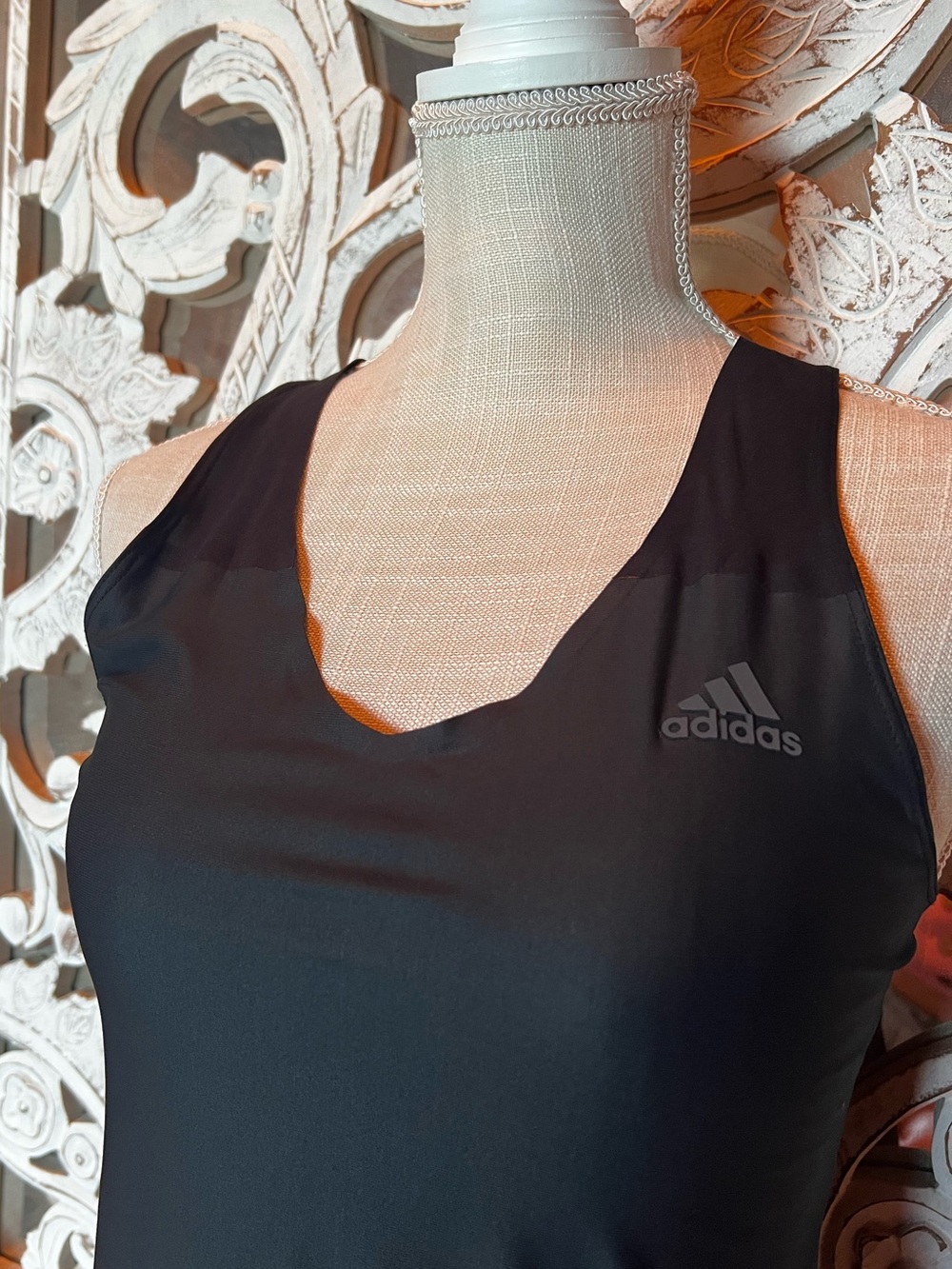 adidas Black Women's One-Piece Swim Tank with Subtle Logo